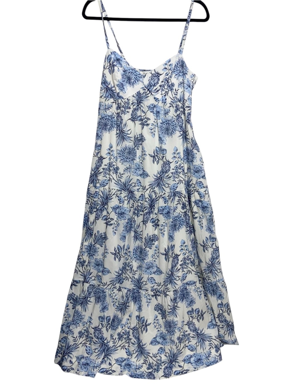 Taylor Dress Womens Large Maxi Boho Floral Coastal Tropical Pineapple Tiered